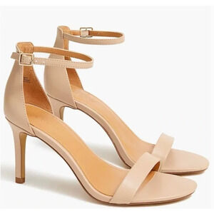 J. CREW New in Box Ankle Strap Heel Sandal in Beige // 10.5